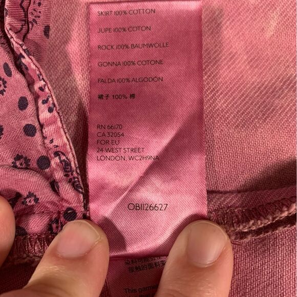 FREE PEOPLE Pink Asymmetrical Raw Hem Mini Skirt Waist Size 27 #754 - Picture 8 of 10